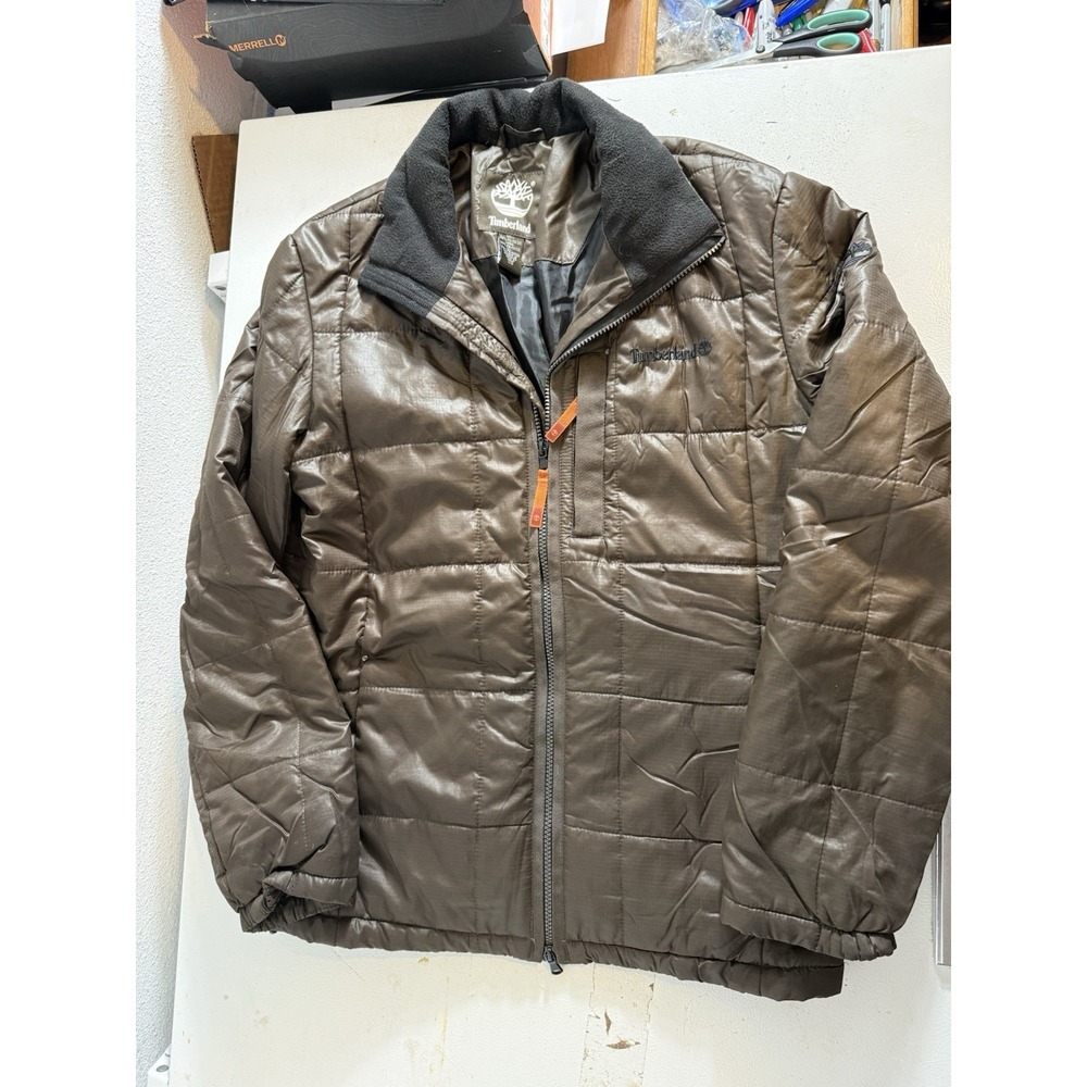 Timberland Mens Brown Winter Puffer Coat‎ Size Small  Jacket EUC